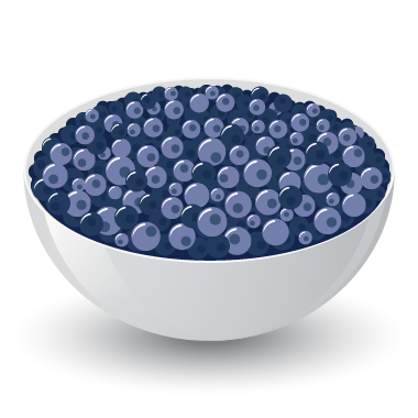 Bowl of blueberries - Illustration